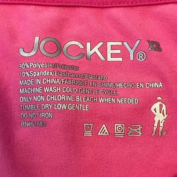 Jockey Performance Running Tee Pink Floral Nylon Long Sleeve Crewneck XS - Picture 4 of 5